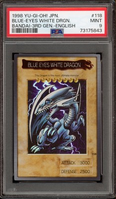 Yu-Gi-Oh! Blue-Eyes White Dragon Bandai 3rd Gen. Japanese/English #118 PSA 9-image