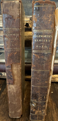 Antique 1820 2 Volume Set -MEMOIRS OF RICHARD LOVELL EDGEWORTH