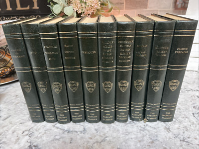 10 Volumes The Harvard Classics Deluxe Registered Edition Set 1937/1938 Green-image
