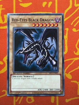 YUGIOH RED-EYES BLACK DRAGON COMMON 1ST NEAR MINT SBC1-ENF01 SPEED DUEL-image