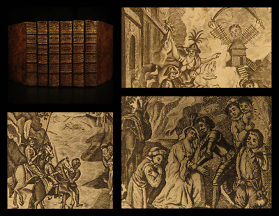 1773 Don Quixote Cervantes Saint-Martin French NEW ENDING Illustrated 6v SET-image