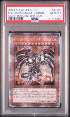 YuGiOh PSA10 Red Eyes Darkness Metal Dragon QCCP-JP109 25th Secret Japanese-image