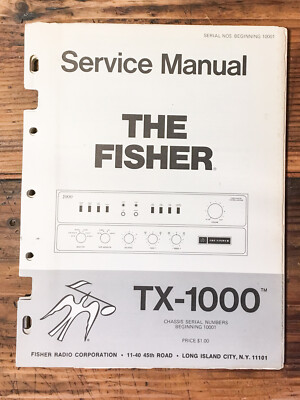 Fisher TX-1000 / TX1000 Amplifier Service Manual *Original*-image