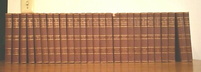 Rare 1939 The Encyclopedia Americana Set 28 of 30 Hard Cover Embossed Leather-image