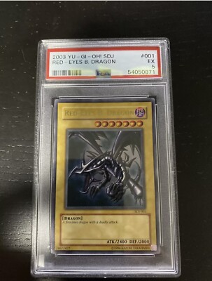 2003 yugioh Starter Deck: Joey 001 Red-Eyes B. Dragon SDJ-001 Graded PSA-image
