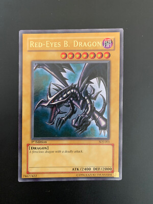 2003 Yugioh SDJ-001 Red-Eyes Black Dragon Ultra Rare 1st Edition-image