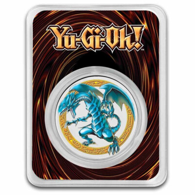2023 Niue 1 oz Color Ag Yu-Gi-Oh - Blue Eyes White Dragon - only 500 Minted!-image