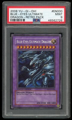 Yu-Gi-Oh Blue-Eyes Ultimate Dragon Secret Rare RP01-EN000 Retro Pack PSA 9 Mint-image
