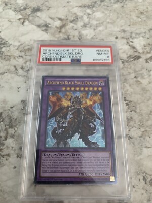 Yu-Gi-Oh Card Archfiend Black Skull Dragon CORE-EN048 Ultimate Rare 1st Ed PSA 8-image