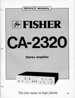 VINTAGE FISHER SERVICE MANUAL STEREO AMPLIFIER MODEL CA-2320-image