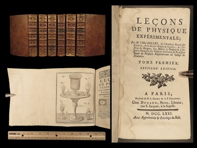 1771 Physics Experiments Nollet Optics Science Clocks Dials Electricity 6v SET-image