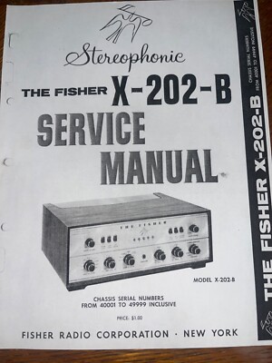 Fisher X-202-B Control Amplifier Service Manual Photocopy-image