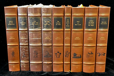 Ernest Hemingway 9 Volume Collector's Edition Book Set Easton Press Leather-image