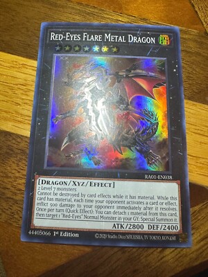 Red-Eyes Flare Metal Dragon RA01-EN038 1st Edition Super Rare NM + BONUS-image