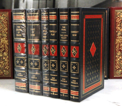 JOHN STEINBECK 6 VOL SET Easton Press 3 SEALED Grapes Wrath  Mice Men  East Eden-image