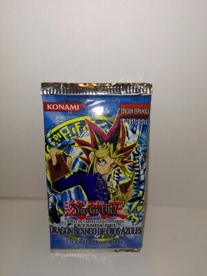 Legend of Blue Eyes White Dragon LOB Yugioh Sealed Pack Konami Spanish -image