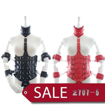 Leather Sexy Gear Male Female Bound Leather Corset Arm Bundled Set Sexy Cosplay-image