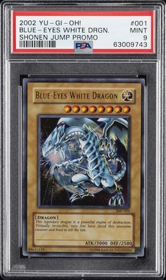 2002 YU-GI-OH! SHONEN JUMP PROMO #001 BLUE-EYES WHITE DRAGON PSA 9-image