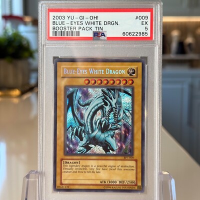 2003 Yugioh Blue Eyes White Dragon BPT-009 PSA 5 #009 Secret Rare-image