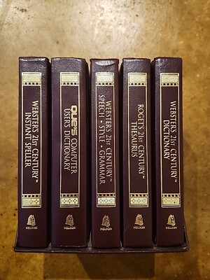 Webster's,Que's,Roget's 21st Century 5 Book Desk Set Thomas Nelson Publishers HC-image