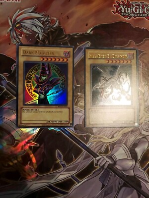 Yu Gi Oh Dark Magician RP01-EN003, Red Eyes B. Dragon RP01-EN011 Both Near Mint-image