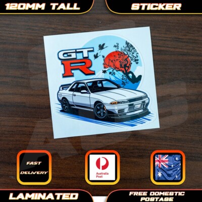Nissan R32 GTR Style Sticker Decal RB26 Godzilla Turbo JDM Bathurst Bumper Car-image