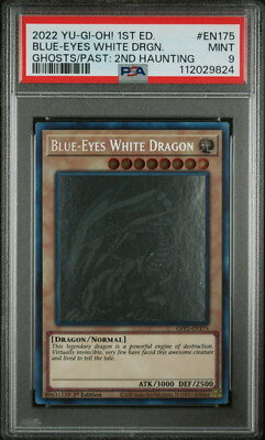 2022 Yugioh GFP2-EN175 Blue-Eyes White Dragon Ghost Rare 1st Edition PSA 9 Mint-image