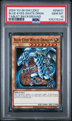 2024 YU-GI-OH! LEGEND DECKS II TABLET BACKGROUND BLUE-EYES WHITE DRAGON PSA 10-image
