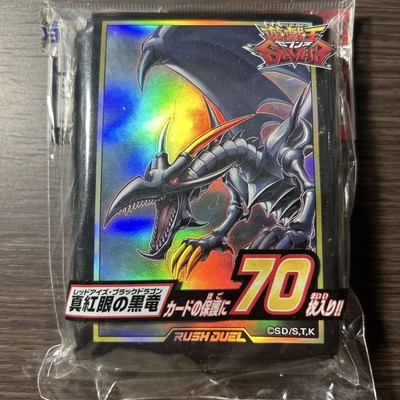 Japanese YuGiOh Rush Duel Red Eyes Black Dragon 70 Sleeves Protector Sealed-image