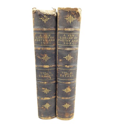 1877 A New Library Of Poetry And Song By William Cullen Bryant Two Volume Set-image