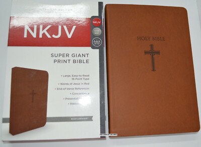 Super Giant Print Bible NKJV Imitation Leather Largest Print 16 point BRAND NEW!-image