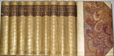 LEATHER Set; BOSWELL’S LIFE OF SAMUEL JOHNSON! 1835! ANTIQUARIAN COMPLETE GIFT -image