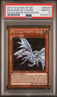 YuGiOh 2017 Blue-Eyes Alternative White Dragon DSOD 1st Ed MVP1-ENG46 PSA 10 💎-image