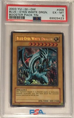 2003 Yu-Gi-Oh! PSA 6 Blue-Eyes White Dragon Tin Exclusive Holo #BPT-009-image