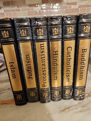 The WORLD'S GREAT RELIGIONS 6 Volume Set by Easton Press Full Leather As New...-image