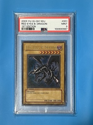 2003 Yu-Gi-Oh! SDJ 1st Edition Red-Eyes Black Dragon SDJ-001 PSA 9 MINT-image