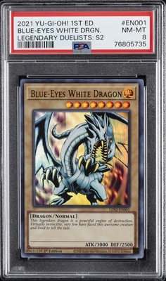 2021 YU-GI-OH! LEGEND DUELISTS:SEASON 2 1ST EDITION BLUE-EYES WHITE DRAGON PSA 8-image
