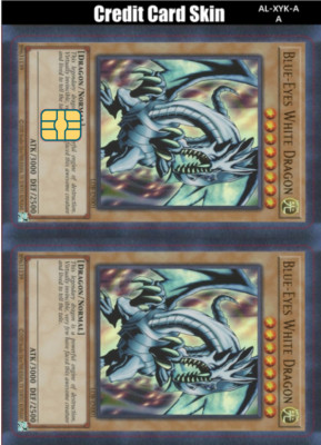 Yugioh Blue Eyes White Dragon Credit Card Smart Sticker Skin Precut Small Chip-image