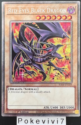 YU-GI-OH! Card RED-EYES BLACK DRAGON RA04-EN109 PSR NEW-image