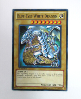 RARE 1st Edition BLUE-EYES WHITE DRAGON SDDC -EN004 Yu-Gi-Oh! Trading Card LP-image