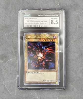 CGC 8.5 - Red Eyes Black Dragon LC01 Quarter Century Secret Rare Graded Yugioh -image