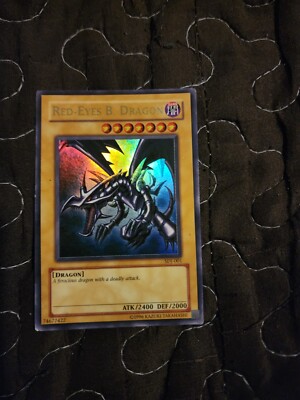 LP Yugioh Red-Eyes Black Dragon SDJ-001 Unlimited Edition Holo Rare Yu-Gi-Oh!-image
