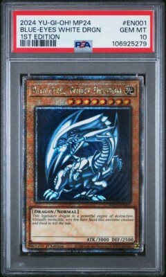 2024 YU-GI-OH! MP24-25TH ANV TIN: DUELING MIRRORS BLUE-EYES WHITE DRAGON PSA 10-image
