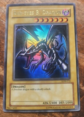 1996 YUGIOH! - SDJ-001 Red-Eyes B. Dragon Rare Holographic Card-image