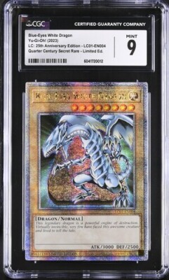 Blue-Eyes White Dragon *PSA MINT 9* LC01-EN004 * Quarter Century Secret Rare-image