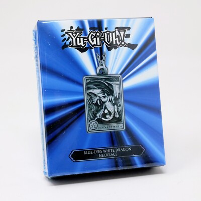 Yu-Gi-Oh! Blue Eyes White Dragon Necklace Pendant Charm Figure Antique Nickel-image