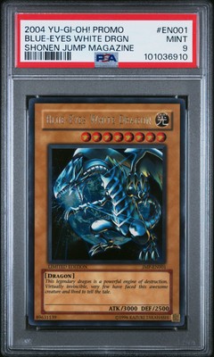 YUGIOH PSA 9 Blue-Eyes White Dragon JMP EN001 JUMP-image
