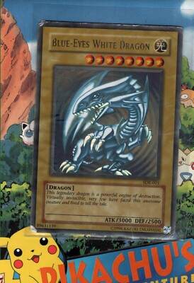 Yugioh! TCG   Blue Eyes White Dragon  ULTRA RARE SDK-001 Heavy Damage-image