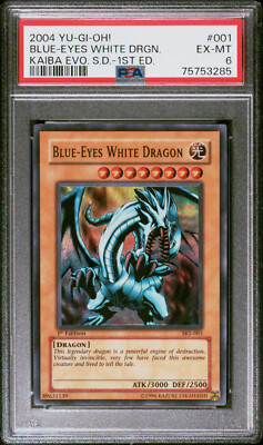 2004 YUGIOH 1ST KAIBA STARTER SKE-001 BLUE-EYES WHITE DRAGON PSA 6 EX #75753285-image