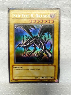 Red-Eyes Black Dragon SDJ-001 Yugioh Unlimited Edition LP Ultra Rare Nice -image